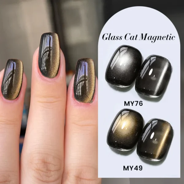 BORN PRETTY 10ml Black Glass Cat Magnetic Gel Nail Polish Punk Style Nail Art Manicure Varnis Semi Permanent Gel for Winter Nail - Image 2