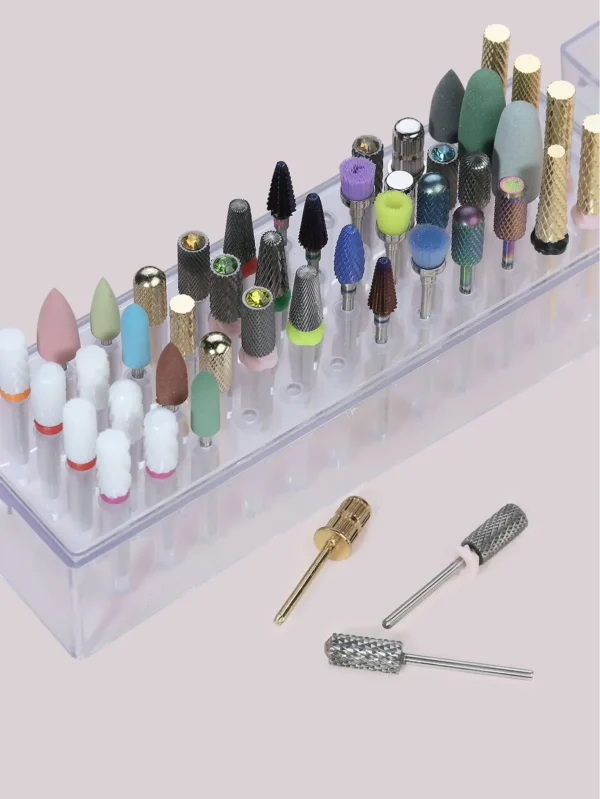 Transparent 48holes Nail Drill Bits Storage Box Empty Clear Box Nail Drill Display Stand Manicure Accessoy Tools - Image 4
