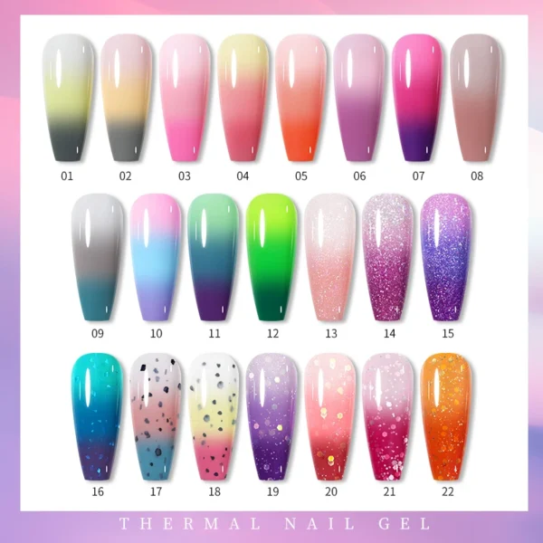 BORN PRETTY Eggshell Thermal Gel Nail Polish 10ml Snowflake Temperature Color Changing Vernis Semis Permanent Need Matte Top - Image 2
