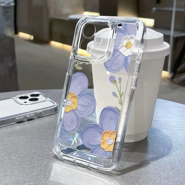 Soft Clear Phone Case For iPhone 11 Case iPhone 13 14 12 15 Pro Max XS Max XR X 7 8 Plus SE Shockproof Aesthetic Flower Cover - Image 2