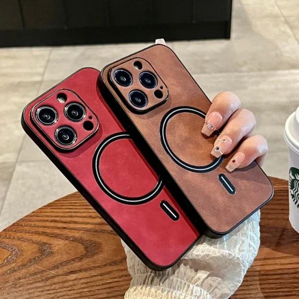 Luxury Wireless Charging Magnetic Cortex Phone Case For iPhone 11 12 13 14 15 16 Pro Max Plus X Xs XR Magsafe Bumper Cover - Image 3