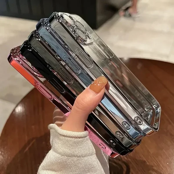 Luxury Plating Clear Phone Case For iPhone 17 Air 16 15 14 13 11 12 Pro Max Plus 12 13 Mini Full Lens Protector Silicone Cover - Image 2