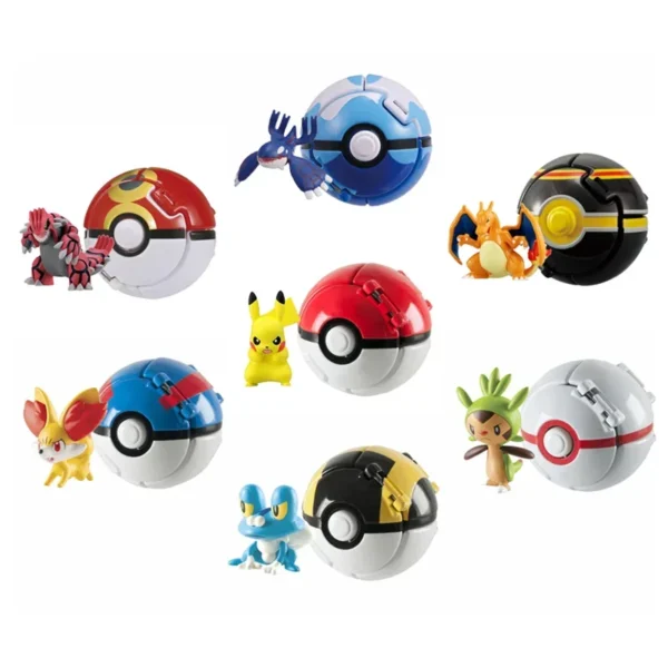 Pokemon Elf Ball Pokeball Anime Figure Cartoons Pikachu Charizard Piplup Kyogre Pocket Monster Pet Anime Action Model Toy Gifts - Image 2