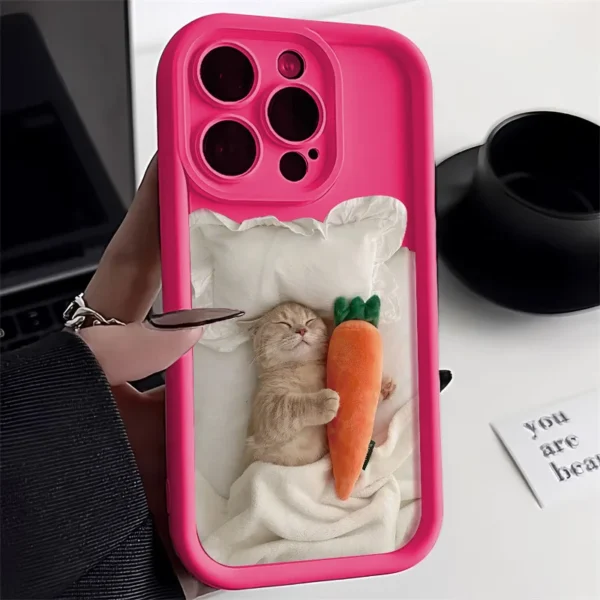 Candy Color Cute Cat Phone Case For iPhone 13 Case iPhone 11 15 14 12 17 16 Pro Max XR XS 7 8 SE Funny Matte Shockproof Cover - Image 2