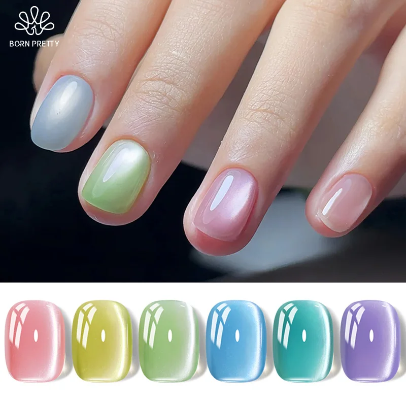 kf-Sc9daa86c833c42be8f1d2e1e486374ccT BORN PRETTY 10ml Crystal Pink Blue Cat Magnetic Gel Nail Polish Jelly Glass Beaded Semi Permanent Soak Off UV Gel Varnish Summer - Image 1