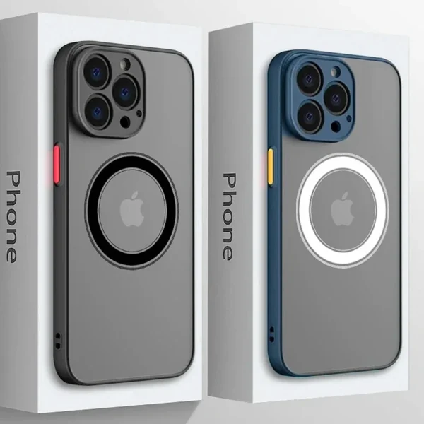 Luxury Magsafe Matte Phone Case For iPhone 11 12 13 14 15 16 Pro Max Plus Mini Magnetic Bumper Shockproof Transparent Cover - Image 2