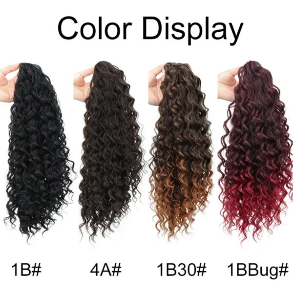 18Inch Synthetic Long Afro Kinky Curly Drawstring Ponytail Curly Fake Tail Hair Extension Fluffy Hairpiece for Women - Image 2