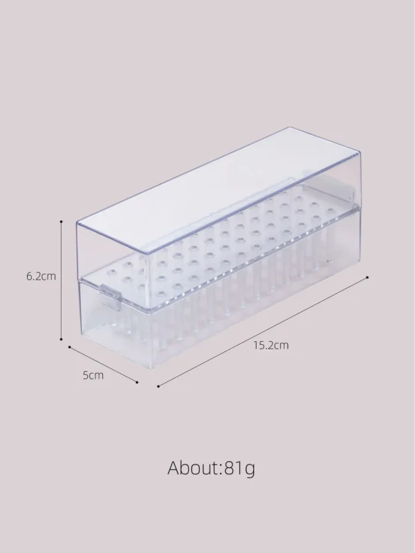 Transparent 48holes Nail Drill Bits Storage Box Empty Clear Box Nail Drill Display Stand Manicure Accessoy Tools - Image 2