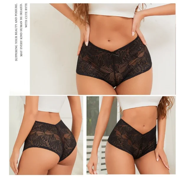 3Pcs Women's Seamless Lace Briefs Women Plus SizePanties Solid Color Breathable Underwear Female Low Waist Soft Lingerie S-XL - Image 2