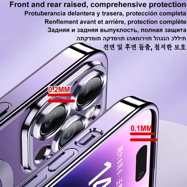 Magnetic Plating Case For iPhone 15 16 14 17 13 12 11 Pro Max Air Camera Lens Protector Glass For Magsafe Wireless Charger Cover - Image 3
