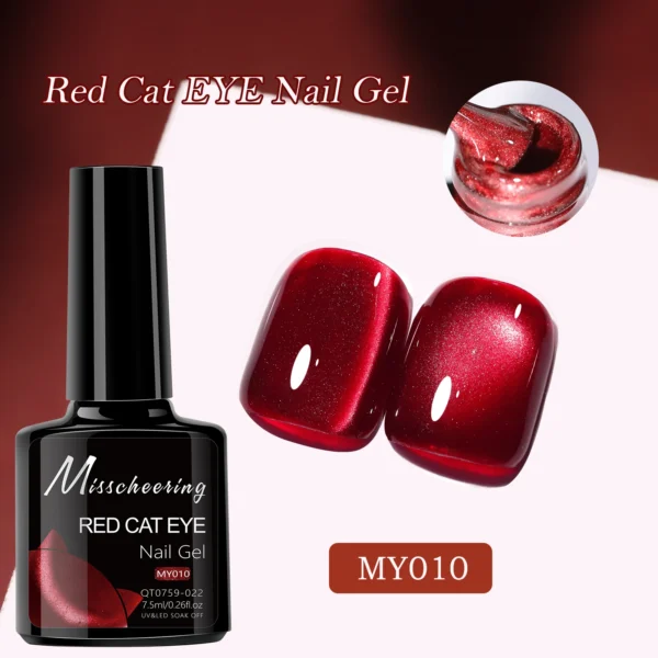 7.5ml Red Ruby Cat Eye Magnetic Gel Nail Polish For Nails Toes DIY Sparking Glass Varnis Semi Permanent Soak Off UV LED Gel - Image 5