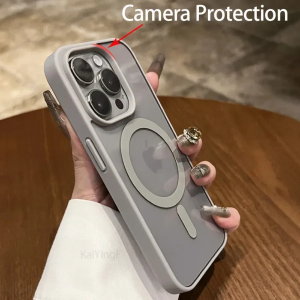 Luxury Magsafe Transparent Phone Case For iPhone 16 15 14 13 12 11 Pro Max Mini Plus Magnetic Wireless Charge Shockproof Cover - Image 3