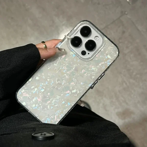 Luxury Shell Pattern Laser Phone Case For iPhone 11 12 13 14 15 16 17 Pro Max Plus Air IMD Shockproof Bumper Cases Cover - Image 2