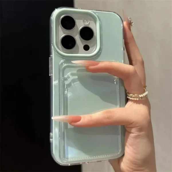 Luxury 2in1 Card Bag Candy Phone Case For iPhone 11 12 13 14 15 16 17 Pro Max Air TPU+PC Shockproof Bumper Back Cases Cover - Image 6