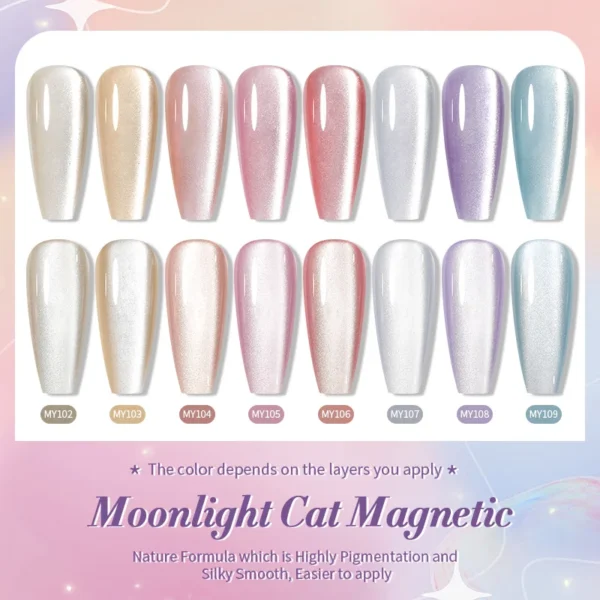 BORN PRETTY Nude Pink Moonlight Cat Magnetic Gel Super White Light Magnetic Nail Sparkling Varnis Semi Permanent 10ml Gel Polish - Image 3