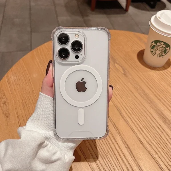 Luxury Shockproof Magsafe Wireless Charge Transparen Case For iPhone 11 12 13 14 15 16 17 Pro Max Plus Air Magnetic Bumper Cover - Image 6