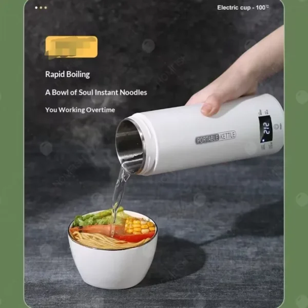 450ML Electric Kettles Portable Tea Coffee Kettle Travel Boil Water Thermal Cup Anti-Scald Water Bottle English Menu - Image 2