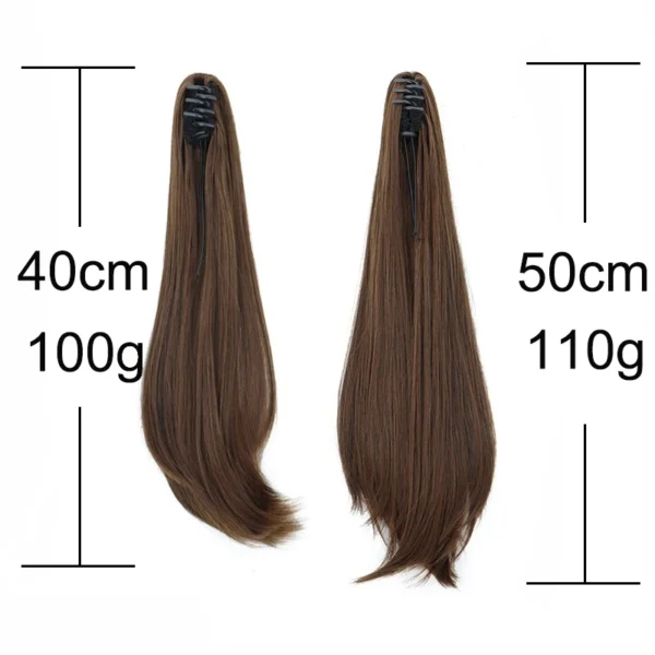 Elegant Synthetic Ponytail Women's Long Straight Hair Ponytail Hair Extension Claw Clip in Hair for All Occasions - Image 3