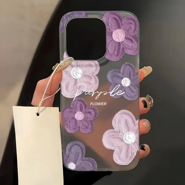 Oil Painting Flower Phone Case For iPhone 15 Pro Case iPhone 11 16 14 13 12 17 Pro Max Mini Shockproof Silicone Soft TPU Cover - Image 3