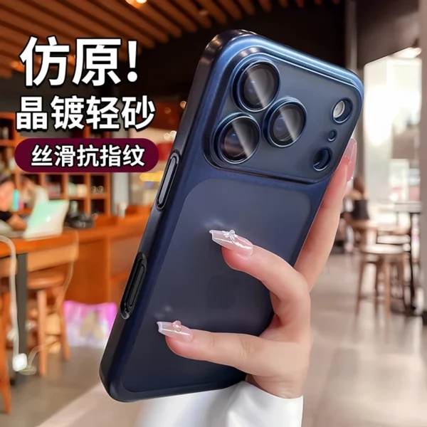 Luxury Matte Electroplate Phone Case For iPhone 12 13 14 15 16 17 Pro Max Plus Air PC Hard Transparent Bumper Cases Cover - Image 4