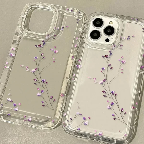 Flower Phone Case For iPhone 17 16 Pro Max Case iPhone 15 13 11 14 12 Pro Max 16E 8 7 Plus XR XS SE Transparent Shockproof Cover - Image 6