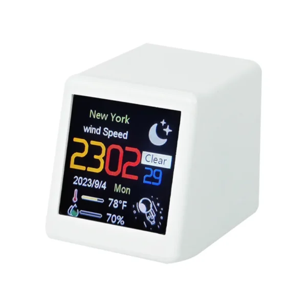 Small Portable Smart Wifi Weather Station Display Weather Temperature Humidity Time Alarm Clock Desktop Decoration - Image 6