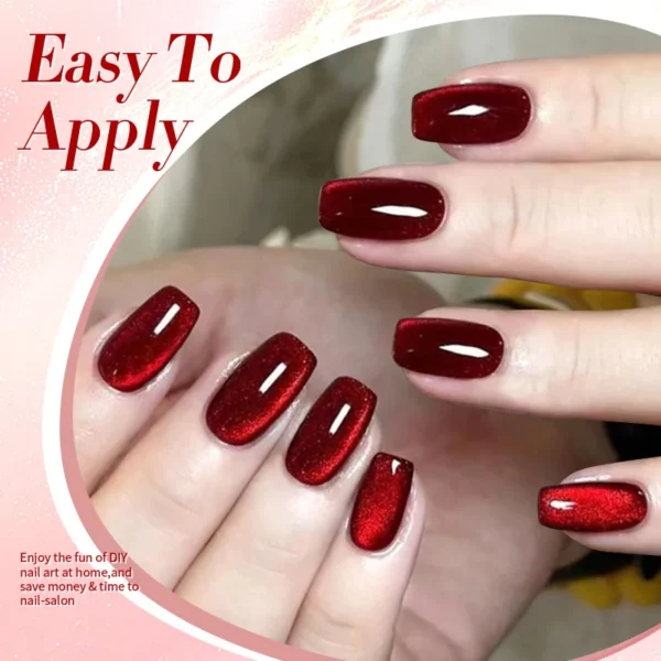 BORN PRETTY 10ml Dark Red Cat Magnetic Gel Nail Polish for Winter Nails DIY Jelly Glass Silver-Light Varnis Semi Permanent - Image 6