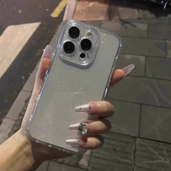 Soft Glitter Transparent Phone Case For iPhone 17 11 12 13 14 15 16 Pro Max 14 15 16 Plus Shockproof Silicone Clear Bumper Cover - Image 3