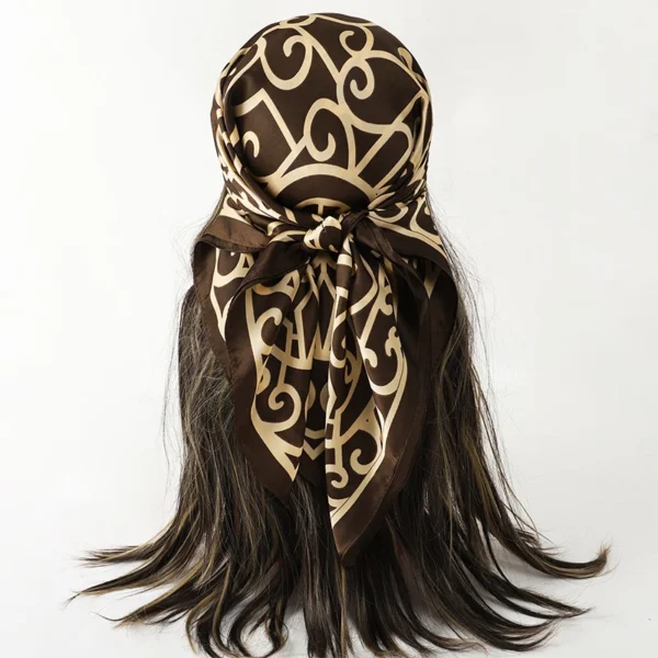 Luxury Brand Square Silk Scarf Women Hairband Design Printed Small Satin Shawls Foulard Neckerchief Female Headbands Bandana - Image 5