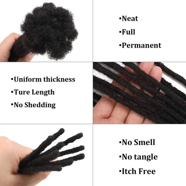 Synthetic 8Inch Handmade Dreadlocks 10strands Locs Hip-Hop Style Braids Hair Extension Crochet Hair for Men Women - Image 4