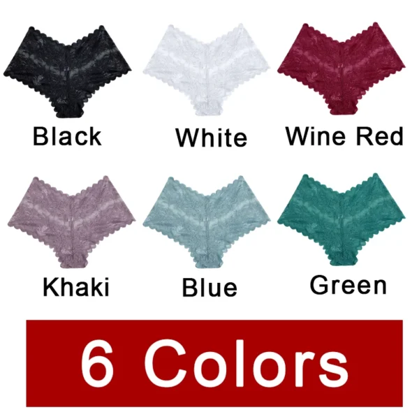 3Pcs/Set Women Lace Boyshorts Sexy Underpants Low Rise Panties Ladies Fashion Floral Lace Underwear S-XL Girls Panty Intimates - Image 4