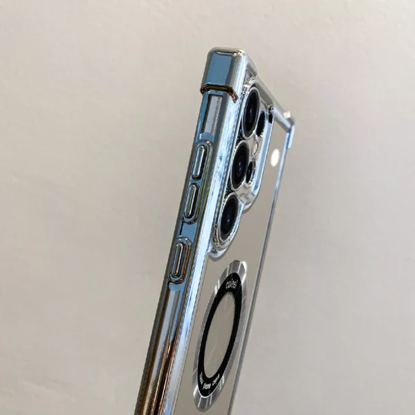 Luxury Plating Magnetic Wireless Charge Case For Samsung S25 S24 Ultra S23 FE S22 Plus Clear Shockproof Camera Protection Cover - Image 6