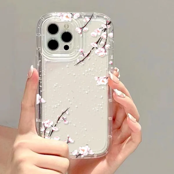 Flower Phone Case For iPhone 17 16 Pro Max Case iPhone 15 13 11 14 12 Pro Max 16E 8 7 Plus XR XS SE Transparent Shockproof Cover - Image 2