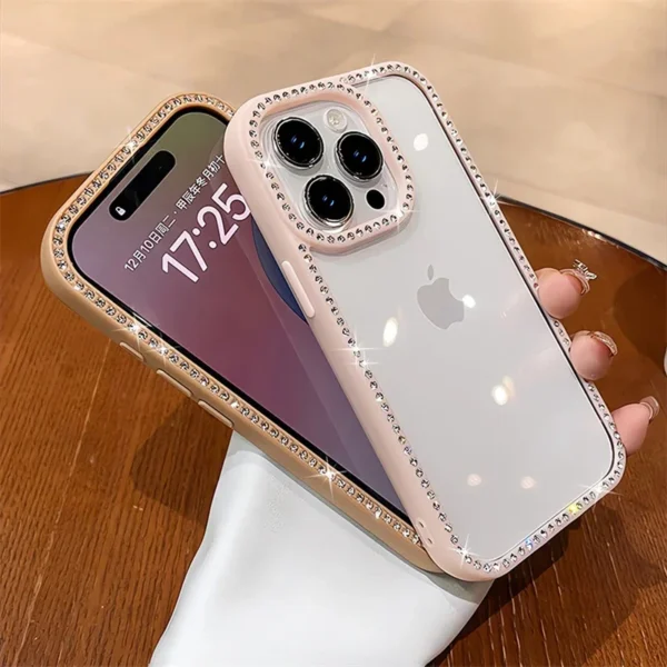 Luxury Bling Rhinestone Diamond Transparent Case For iPhone 16 Pro Max 15 14 13 Shockproof Protection Bumper Hard Acrylic Cover - Image 5
