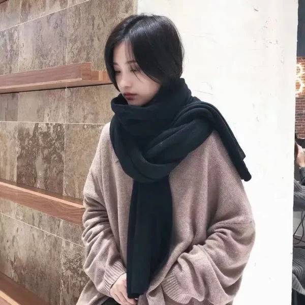 Luxury Brand Cashmere Women Scarf Solid Winter Warm Shawls Pashmina Soft Scarves Long Thicken Blanket Female Bandana Foulard - Image 1