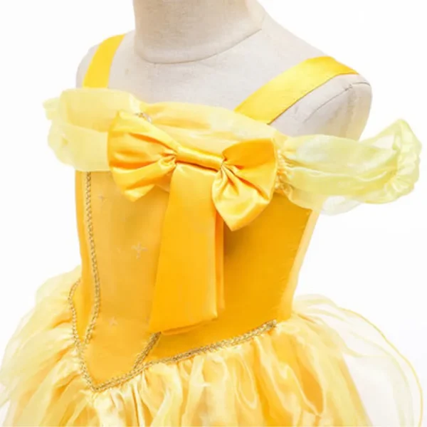 Girl Belle Dress Up Sleeveless Floral Children Party Princess Costume Kids Beauty and The Beast Halloween Carnival Outfit Clothe - Image 4