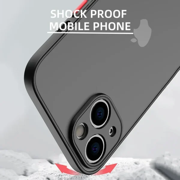 Shockproof Thin Matte Case For iPhone 15 16 13 12 11 14 Pro Max Plus Mini XR XS X Silicone Bumper Clear Hard Cover Capa funda - Image 4