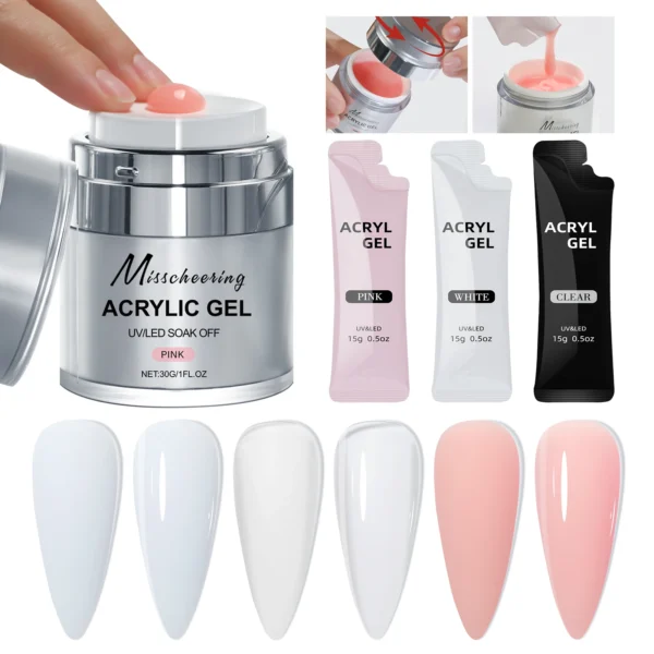 15/30g Quick Builder Nail Gel White Nude Pink Clear Nail Art Extension Gel Multifunctional Acrylic Gel Soak Off UV LED for Salon - Image 2