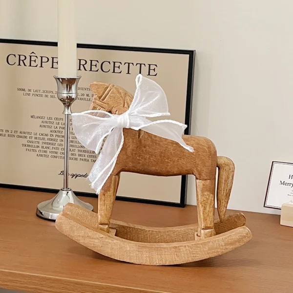 Creative Hand Carved Wooden Horse Series Retro Style Rocking Horse Desktop Decoration Ornament for Friends Commemorative Gift - Image 2
