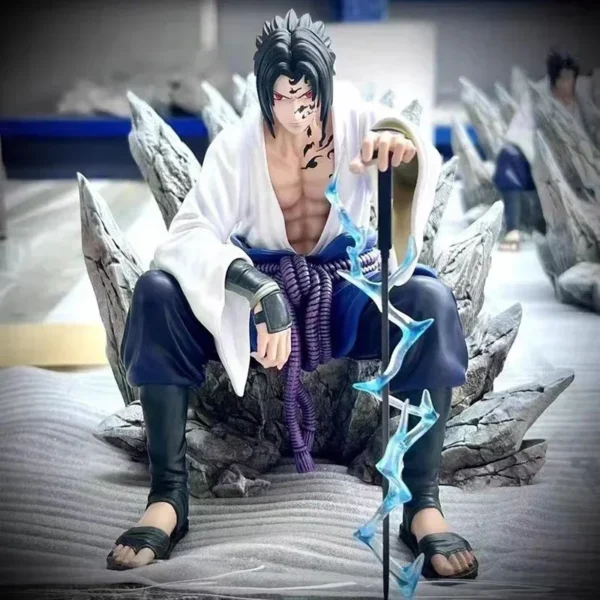 18cm NARUTO Uchiha Sasuke Mantra Seal Action Figure Sitting Pose Pvc Model Statue Collection Decoration Toys Gift Ornaments - Image 7
