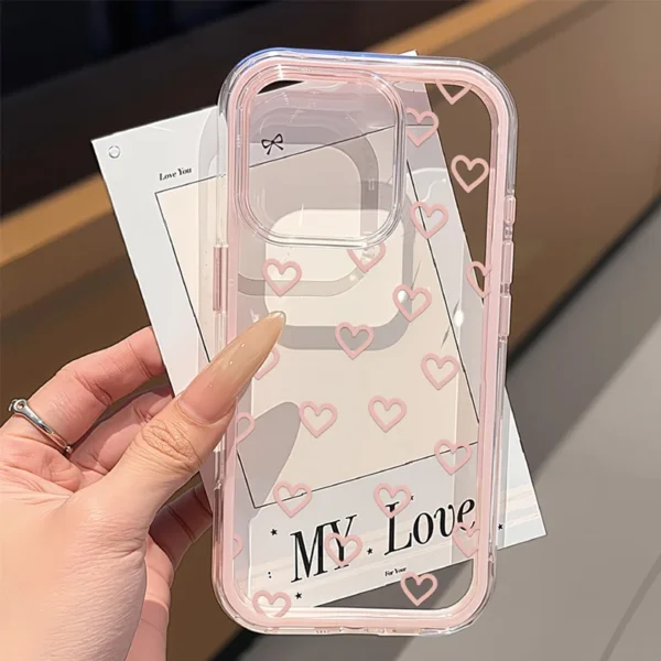 Cute Pink Bow Phone Case For iPhone 17 Pro Max Case iPhone 13 15 14 11 12 16 Pro Max Transparent 2 IN 1 Shockproof Soft Cover - Image 4