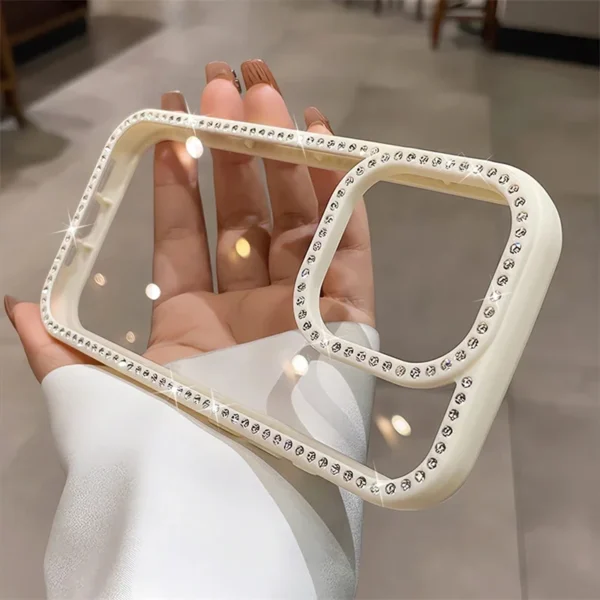 Luxury Bling Rhinestone Diamond Transparent Case For iPhone 16 Pro Max 15 14 13 Shockproof Protection Bumper Hard Acrylic Cover - Image 3