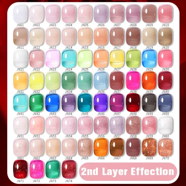 BORN PRETTY 10ml Blood Red Jelly Gel Nail Polish Halloween Nails Art Gel Polish Sheer Translucent Nail Gel for Winter Manicure - Image 6