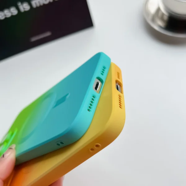 Luxury For Magsafe Gradient Silicone Multicolour Shockproof Case for iPhone 15 16 14 13 12 11 Pro Max E Wireless Charging Cover - Image 6