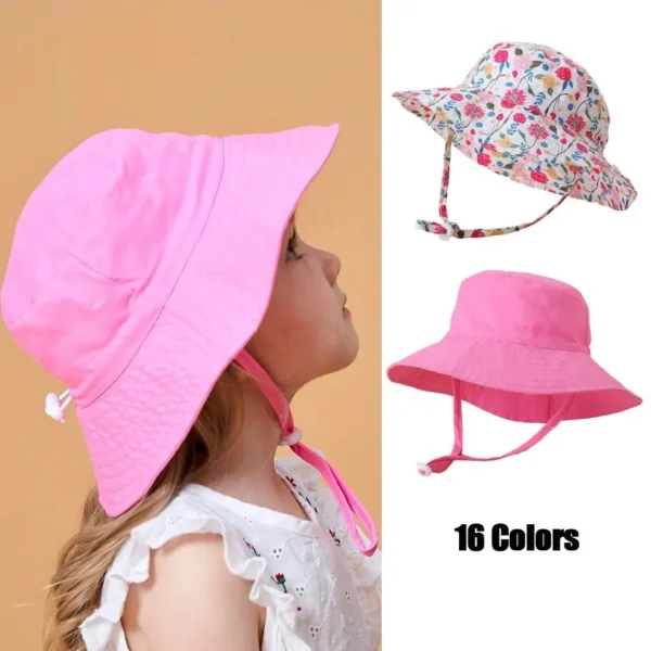 Children Hat Toddler Boys Girls Summer Cartoon Panama Sun Hat Baby Beach Fisherman Bucket Hat Kids Ear Cover Caps 0-8 Years - Image 1