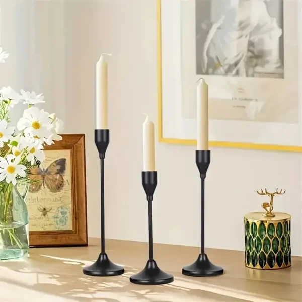 3Pcs/Set Minimalist Retro Style Metal Candle Holders Candlestick Fashion Wedding Table Candle Stand Exquisite Candlestick Tabl - Image 1