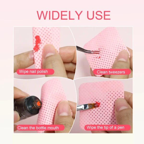 1080pcs Boxed Nail Art Lint-Free Eyelash Glue Wipes Paper Gel Polish Remover Clean Glue Cotton Pads Beauty Cleaning Tools - Image 4