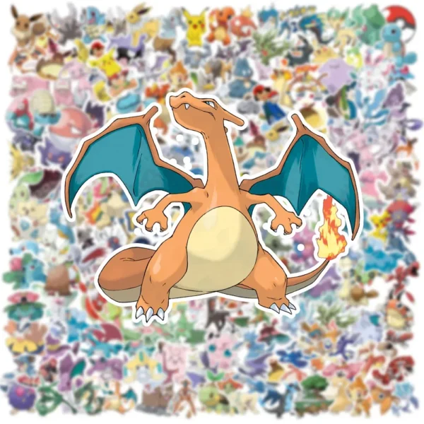 100/200Pcs Kawaii Pikachu Pokemon Stickers for Laptop Phone Suitcase Skateboard Guitar Cute Cartoon Stickers Kid Gift Toys - Image 3