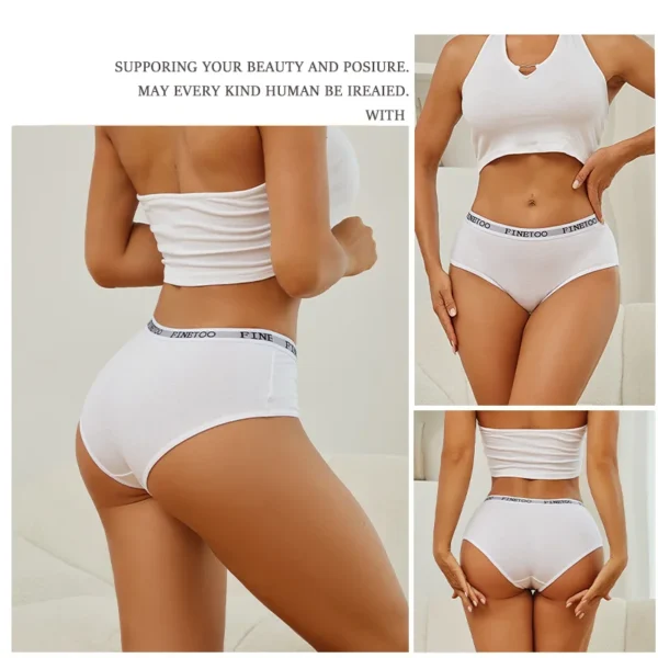 5Pcs/Set Women Cotton Panties Female Middle Waist Sexy Panties Seamless S-XL Underwear Solid Color Bikini Girls Intimates Briefs - Image 2