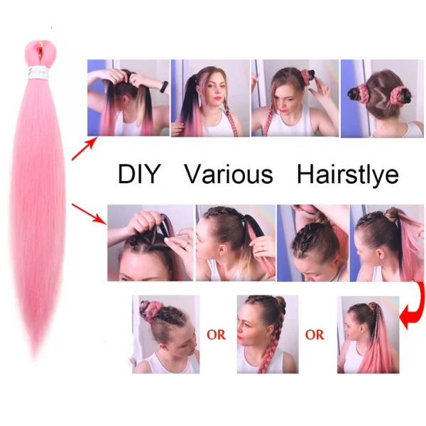 20Inch Synthetic Pre Stretched Braiding Ombre Hair Extension for Black Women Yaki Straight EZ Braid Hair Piece - Image 5